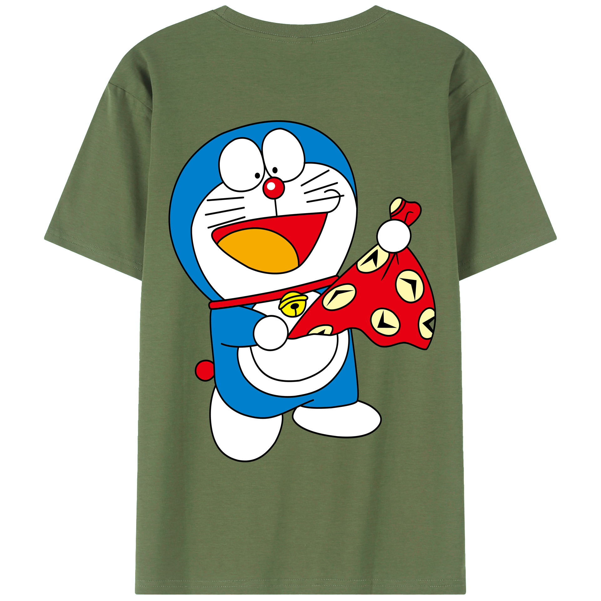 （画像用） ドラえもん Doraemon 綿100％ メンズ半袖Tシャツ（バックプリント） 通気性